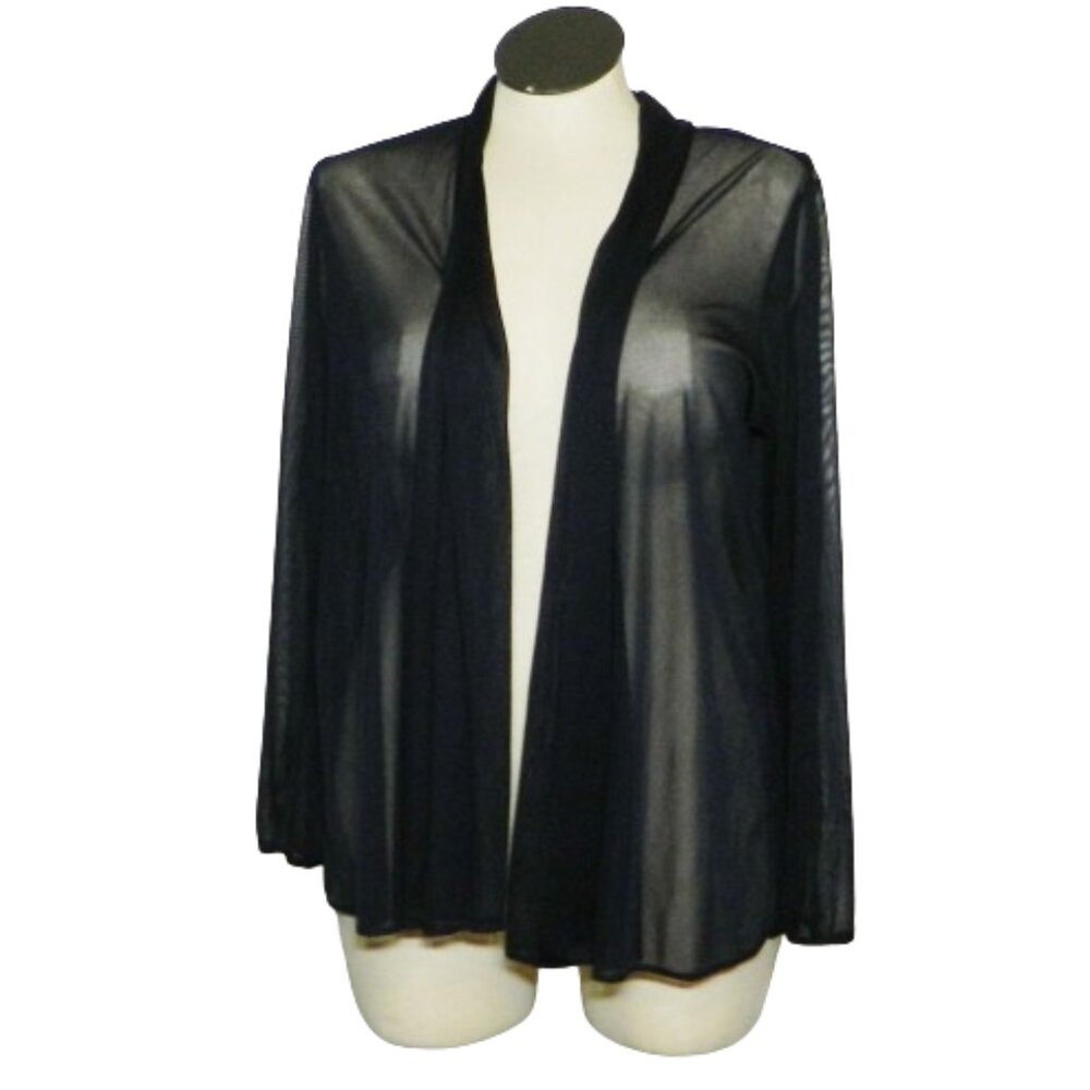 MSK Woman $60 26636D Sheer Navy Open Cardigan Jacket Sz 1X NWT